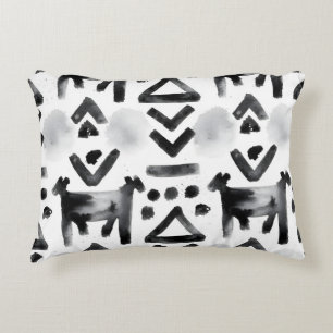 Bold Mud Cloth – Black & White Pattern Decorative Cushion