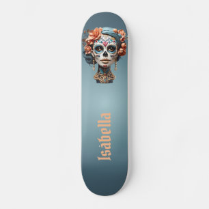 Bold Multicolored Sugar Skull Skateboard