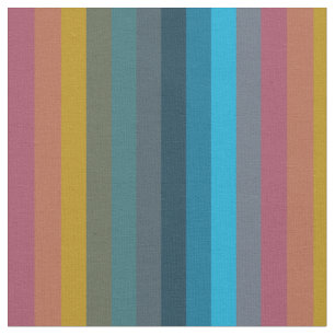 Bold Mustard & Teal Retro Stripes Fabric
