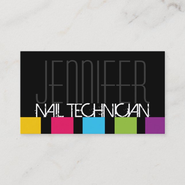 Bold Nail Technician Business Card (Front)