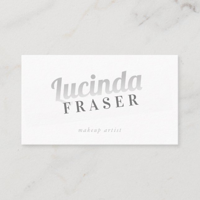 BOLD NAME FADE cool retro minimal grey grey Business Card (Front)