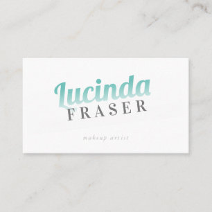 BOLD NAME FADE cool retro minimal jade green Business Card