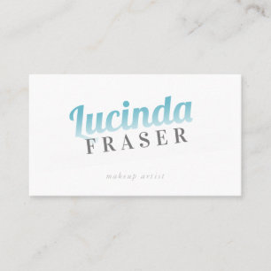 BOLD NAME FADE cool retro minimal turquoise blue Business Card