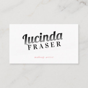 BOLD NAME FADE retro minimal black coral pink Business Card