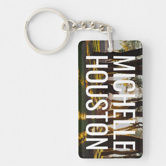 Bold Name Photo Key Ring (Front)