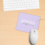 Bold Name Script Modern Lilac Lavender Monogram Mouse Mat<br><div class="desc">This elegant mouse pad would be great for both,  personal or professional use. Easily add your own details by clicking on the "personalise" option.</div>