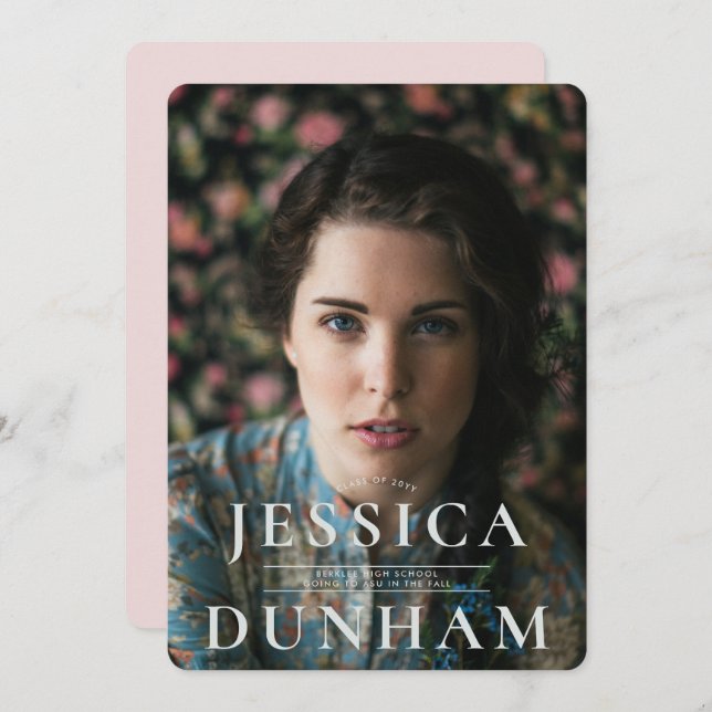 Bold Name Serif Graduation Invitation (Front/Back)