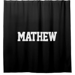 Bold Names Black & White Shower Curtain