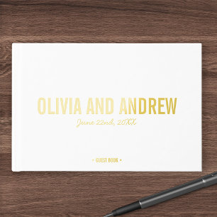 Bold Names Modern Wedding Guest Book