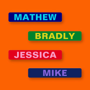 Bold Names on Multiple Colours Waterproof 