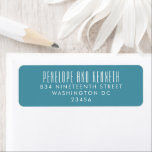 Bold Names Retro Typography Colourful Teal Wedding<br><div class="desc">Bold Names Retro Typography Colourful Teal Wedding Invitation Matching Return Address Labels</div>