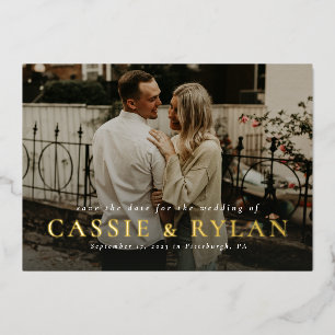 Bold names simple one photo save the date
