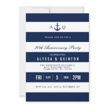 Bold Nautical Theme Anniversary Party Invitation
