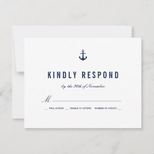 Bold Nautical Theme Navy Stripes RSVP