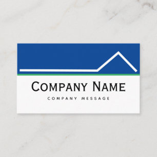 Bold Navy Roof Repairs & Maintenace Service Logo Business Card