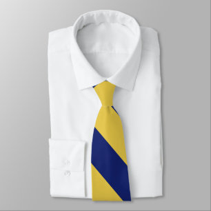  Bold Navy Yellow Striped Tie