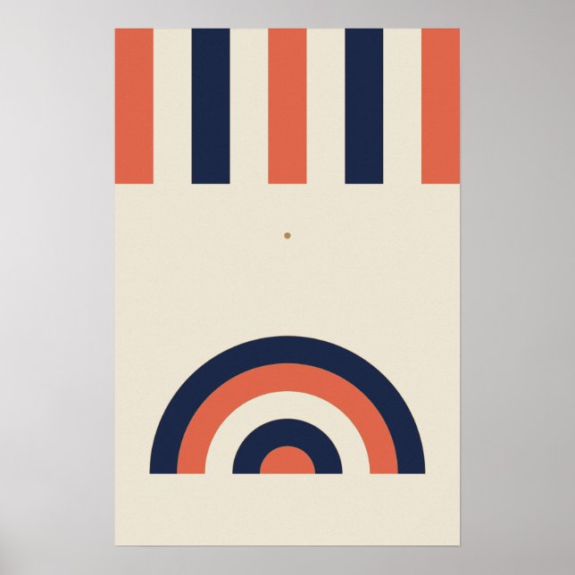 Bold Neo Deco Arch Stripes Wall Art (Front)