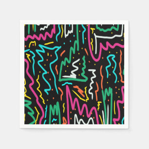 Bold Neon Contrast Party Print Napkin