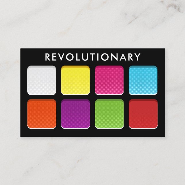 Bold Neon Eyeshadow Makeup Pallete MUA Business Card (Front)