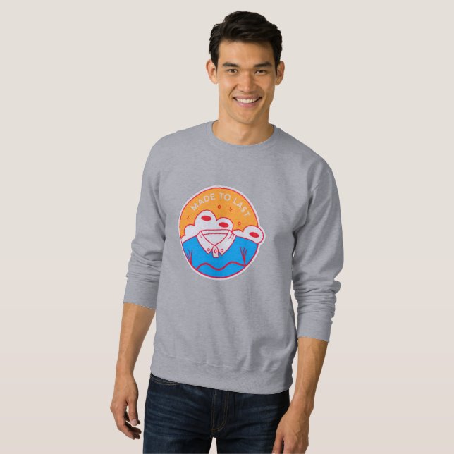 Bold Neon Orange Pink Blue Graphic Sweatshirt (Front Full)