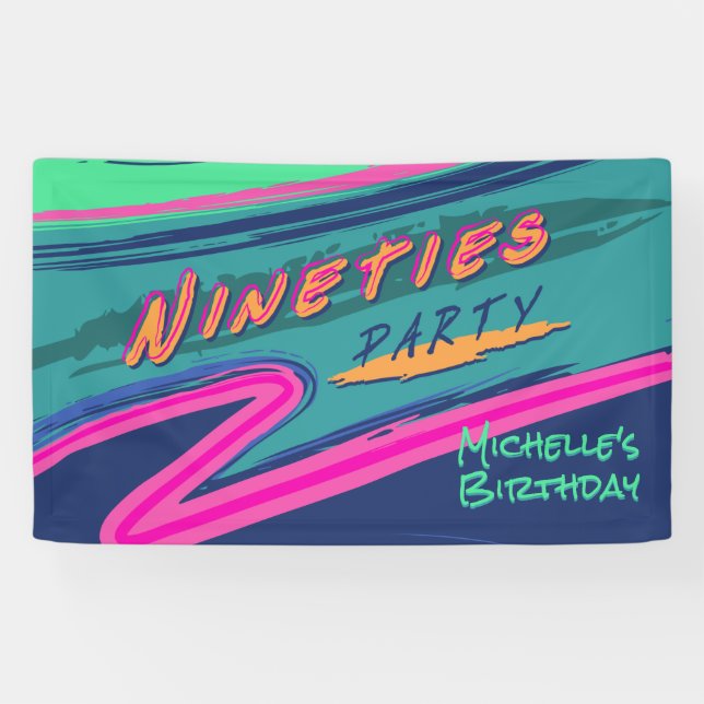 Bold Nineties Party Banner (Horizontal)