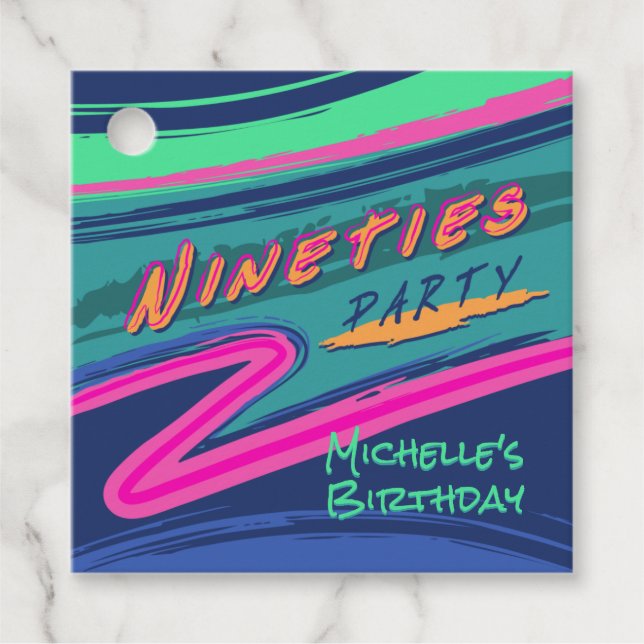 Bold Nineties Party Favour Tags (Front)