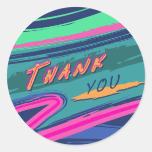Bold Nineties Thank You Sticker