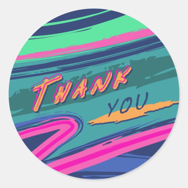 Bold Nineties Thank You Sticker (Front)