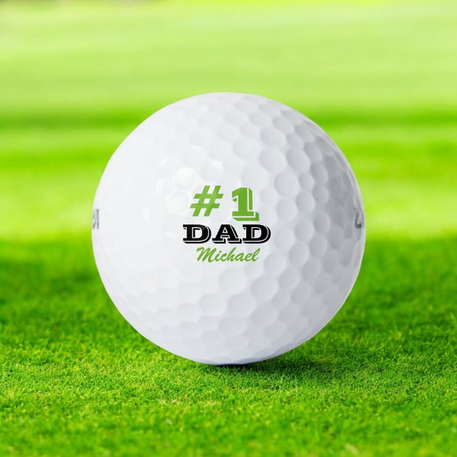 Bold Number 1 Dad Golf Balls (Creator Uploaded)