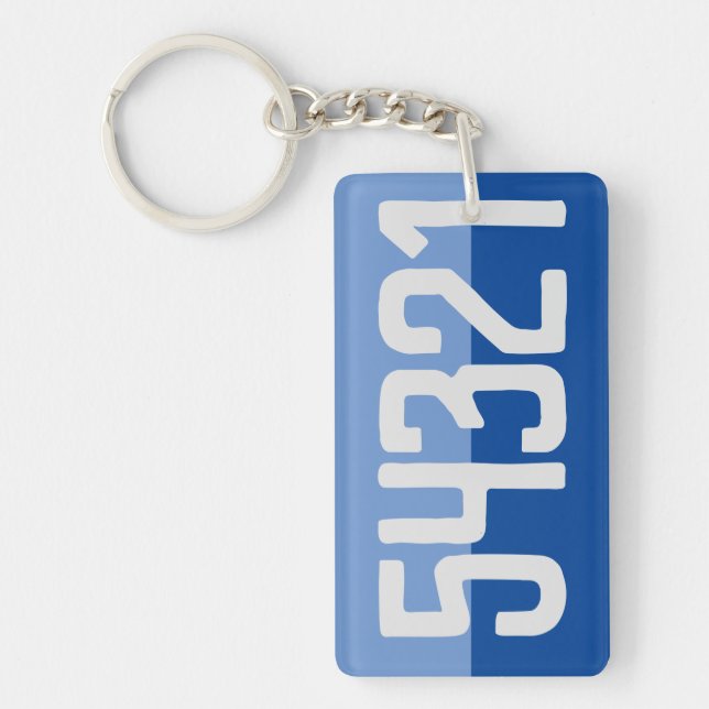 Bold Number Design. Key Ring (Front)