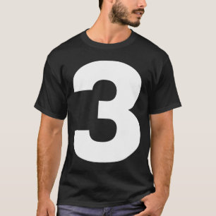 Bold Number Three 3 Big Font Symbol Character T-Shirt