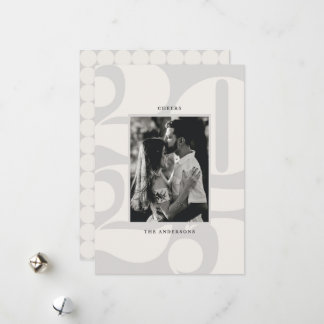 Bold Numbers Cheers New Year Photo Holiday Card