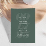 Bold numbers trendy modern sage green photo save the date<br><div class="desc">While one side features all your wedding details in elegant typography against a sage green background,  the other side of this elegant save the date features a single vertical photo. This save the date is the perfect keepsake to share your engagement photos while announcing your big day.</div>