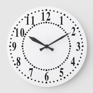 Bold Numbers With Guide Dots Large Clock