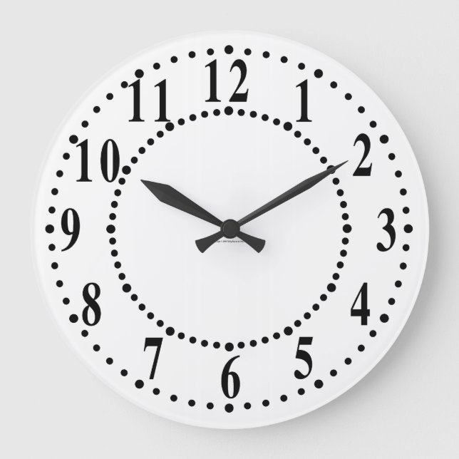 Bold Numbers With Guide Dots Large Clock (Front)