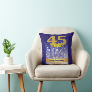 Bold Numeral - 45 Year CUSTOM 12 Step Anniversary Cushion