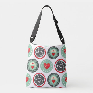 Bold Nurse Pattern - LPN RN Healthcare Crossbody Bag