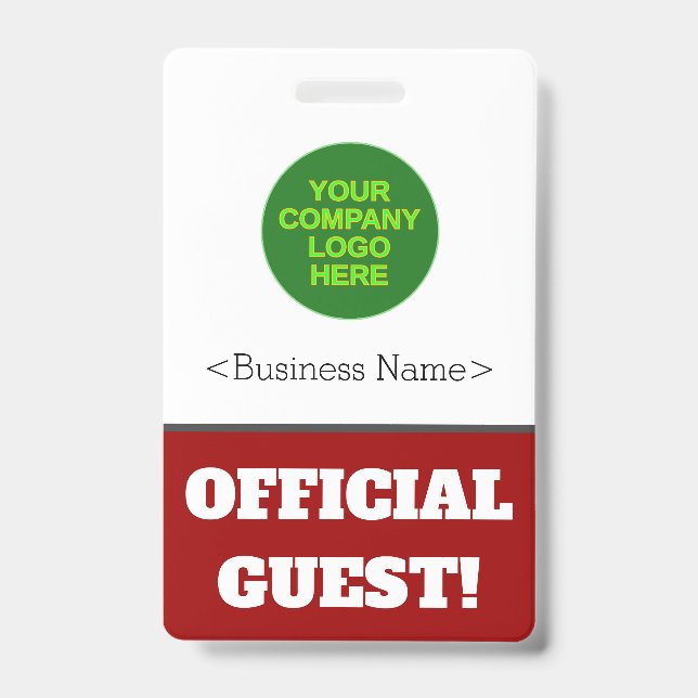 Bold "OFFICIAL GUEST!" Badge ID Badge (Front)