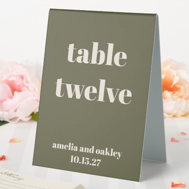Bold Olive Fall Retro Custom Wedding Number (In SItu (Wedding))