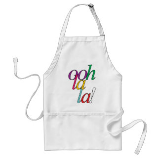 Bold "ooh La la!" in bright multi colours Standard Apron