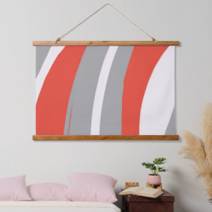 Bold Orange and Gray Abstract  Hanging Tapestry
