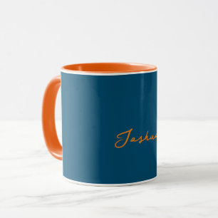Bold Orange and Teal Personalized Mug