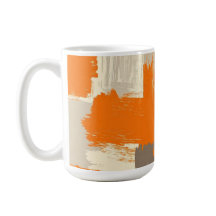 Bold Orange Artisan Brush Strokes Abstract 