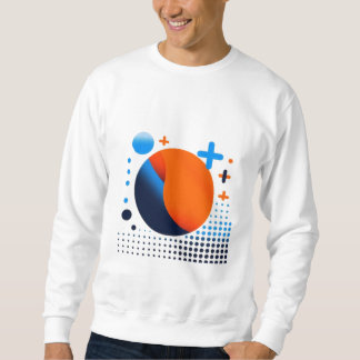 Bold Orange Circle & Blue Dots Geometric tshirt