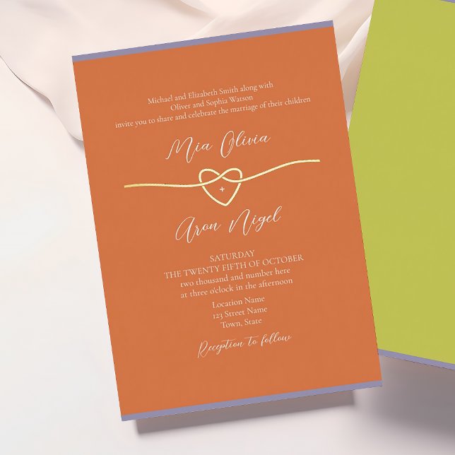 Bold Orange Gold Heart Wedding (Creator Uploaded)
