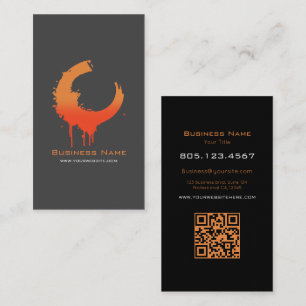 Bold Orange Gradient Swirl Customizable  Business Card