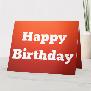 Bold Orange Happy Birthday Card Personalise Text