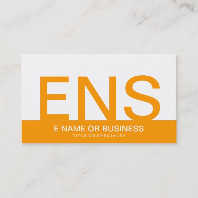 bold orange monograms business card (Front)