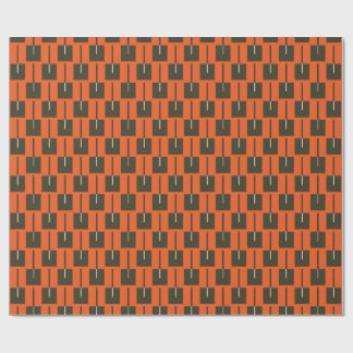 Bold Orange & Olive Geometric Wrapping Paper