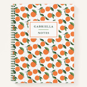 Bold Orange Pattern Name Notebook